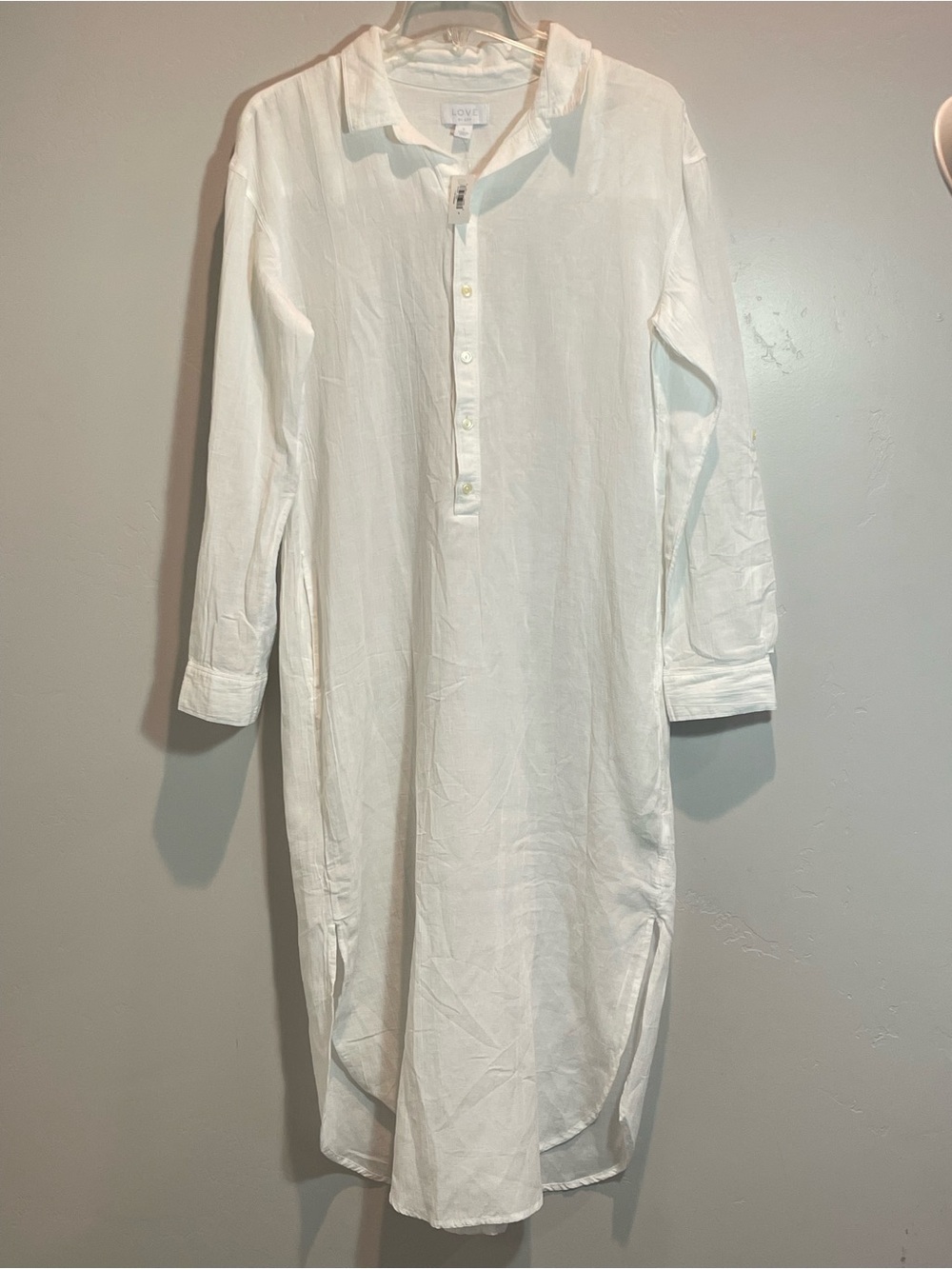 Love White Longline Button-Front Dress